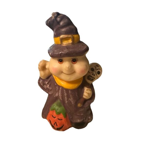 Vintage Gurley Halloween Witch Candles Lot of 2 Skull and Pumpkin Unused 6” - Picture 3 of 11